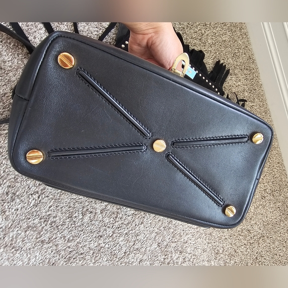 Valentino Garavani Demi Lune Rockstud Fringe Satchel Bag - Picture 3 of 14